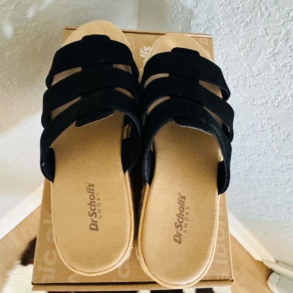 Dr. Scholl's Electric Platform Wedge‎ Sandal, Cushioned, Black/Tan, Size 9, NWT - Picture 14 of 16